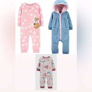 Carter's Pink and Blue Animal Print Bodysuits